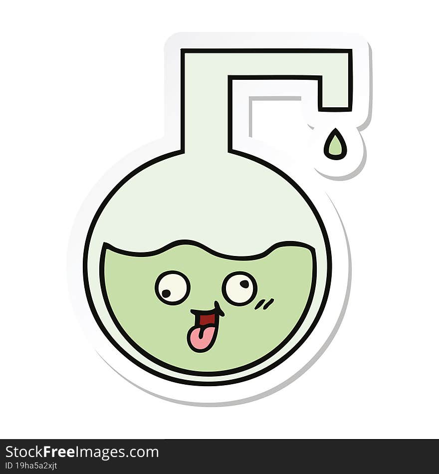 Sticker Of A Cute Cartoon Science Experiment