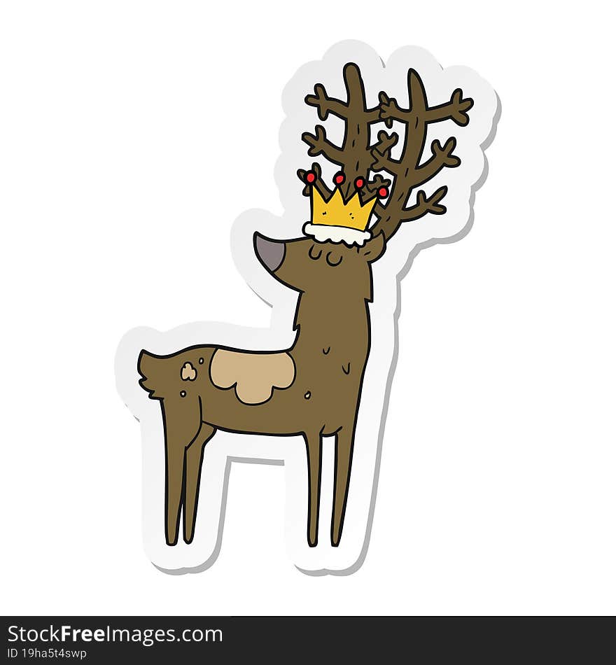 sticker of a cartoon stag king