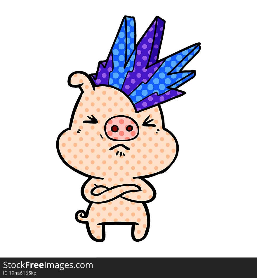 cartoon angry pig. cartoon angry pig