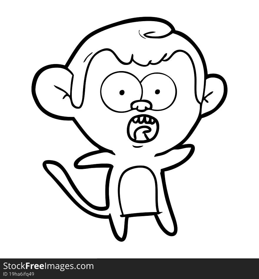 cartoon shocked monkey. cartoon shocked monkey