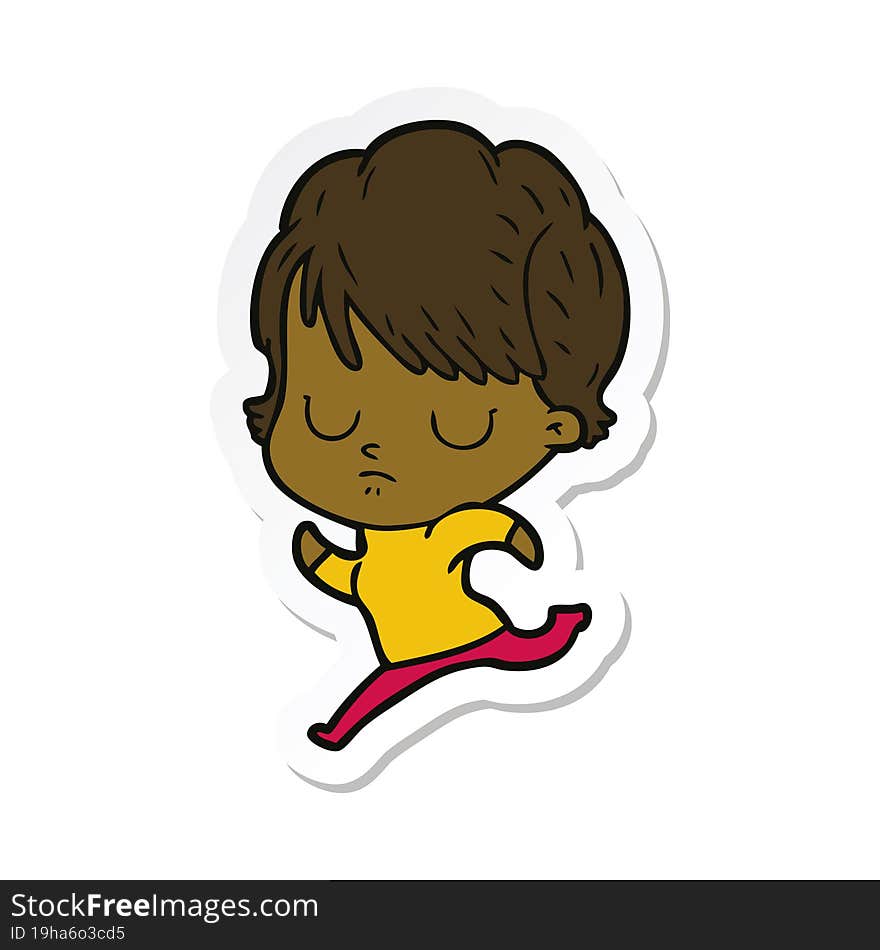 sticker of a cartoon woman