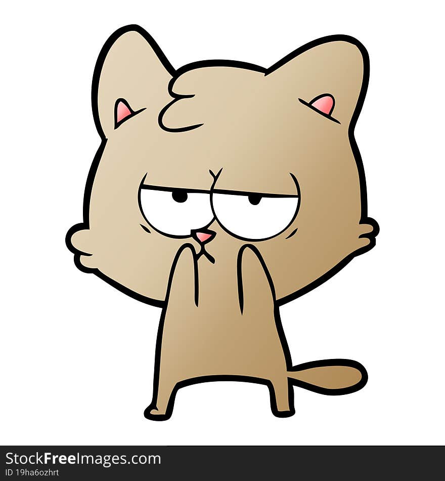 bored cartoon cat. bored cartoon cat