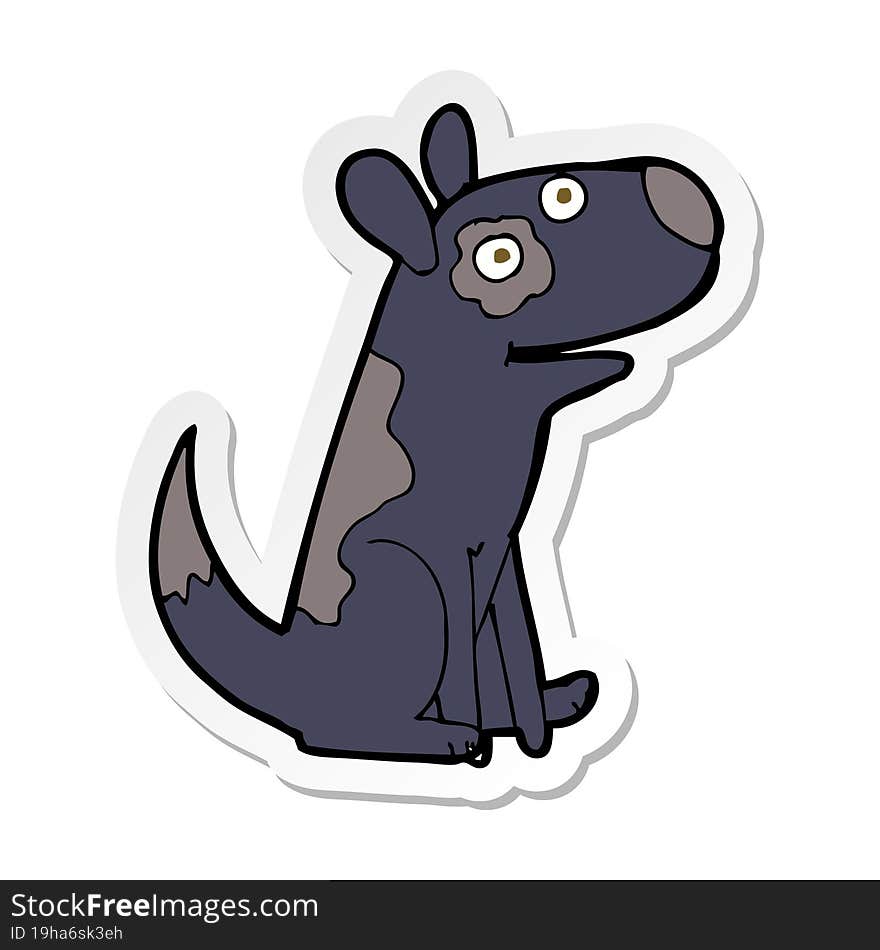 sticker of a cartoon happy dog