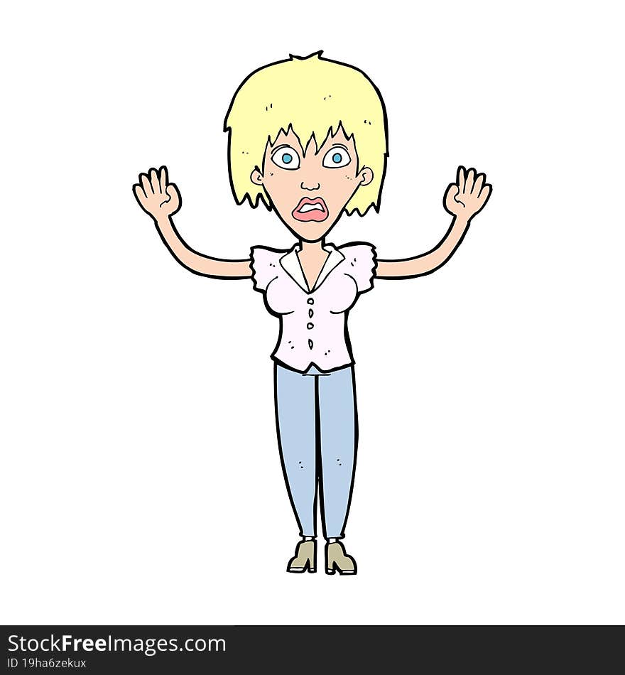 cartoon woman stressing out