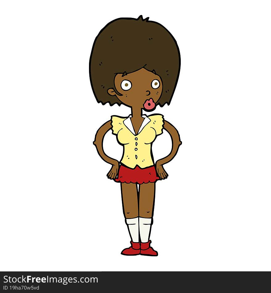 cartoon woman with hands on hips