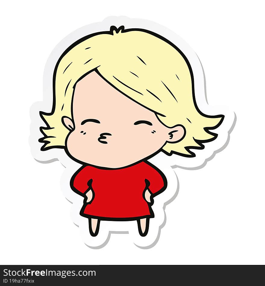 sticker of a cartoon woman