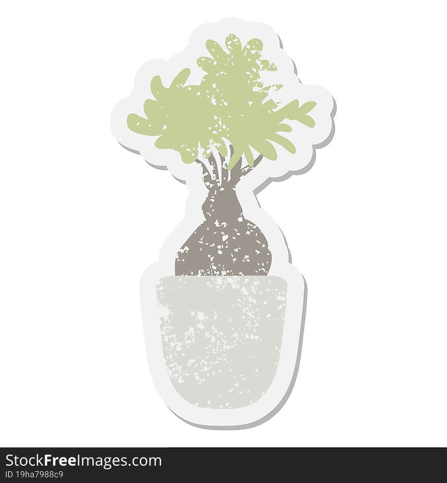 Bonsai Tree Grunge Sticker