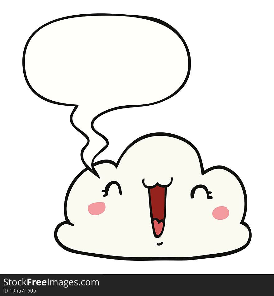 cartoon cloud and speech bubble