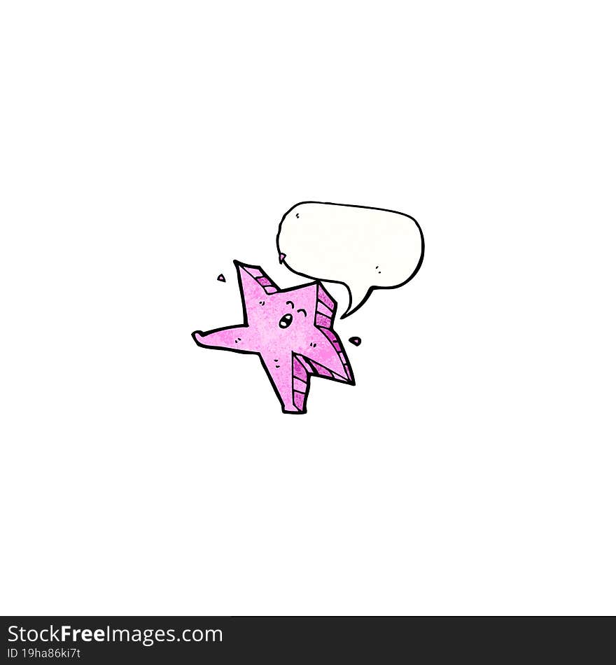 carton dancing star with speech bubble