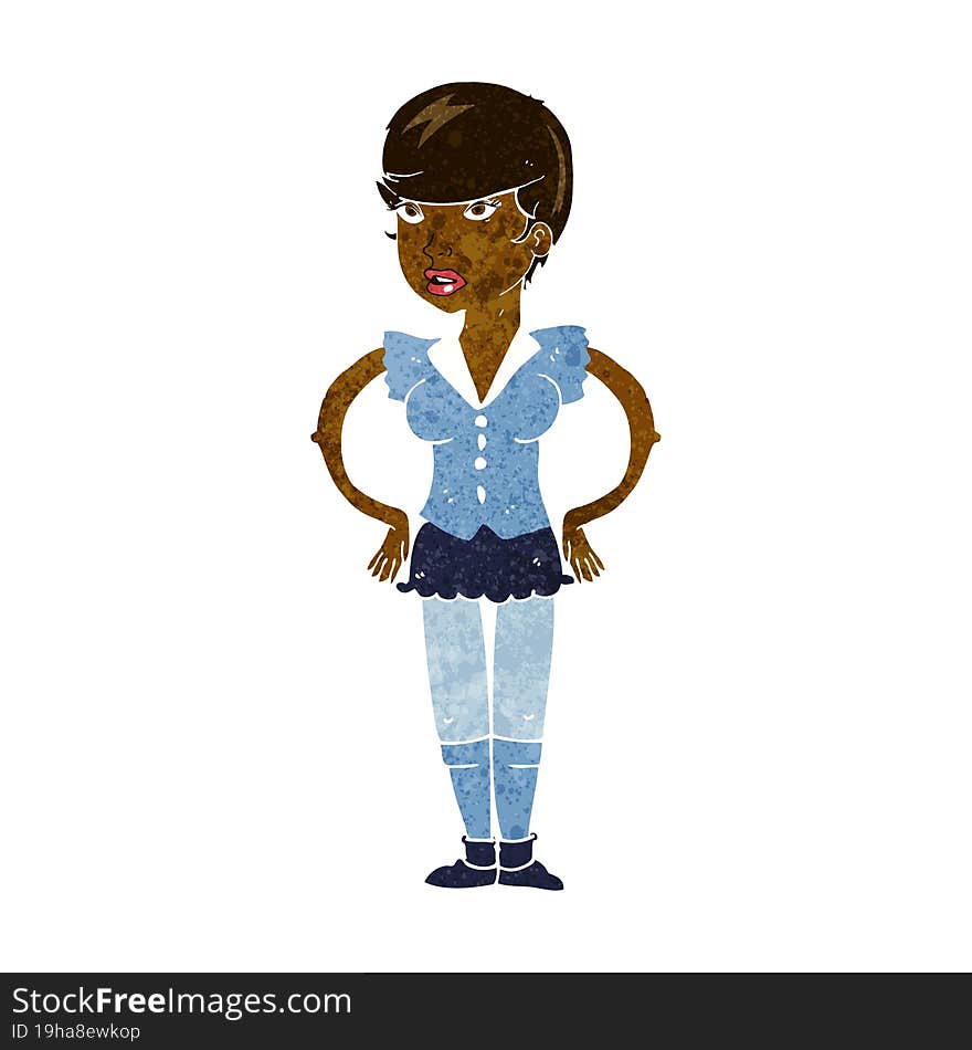 Cartoon Woman With Hands On Hips