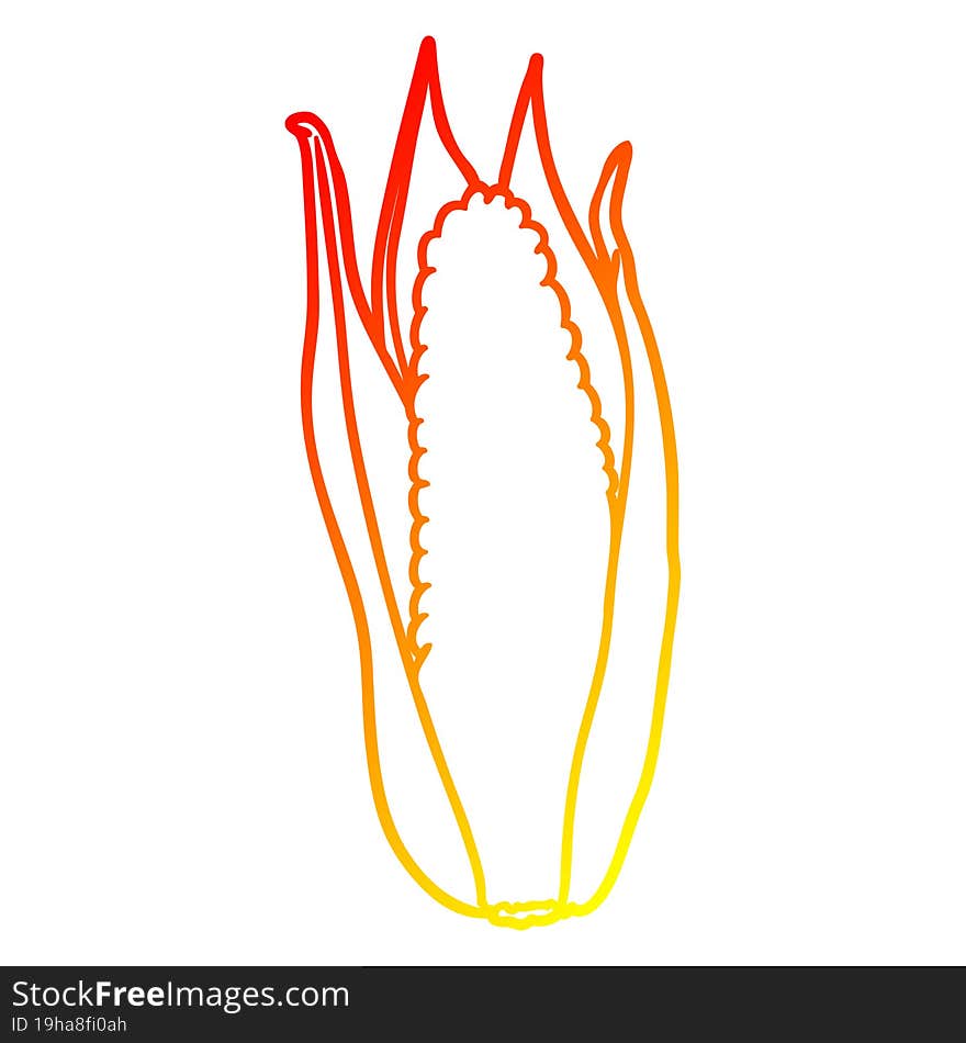 warm gradient line drawing of a organic corn