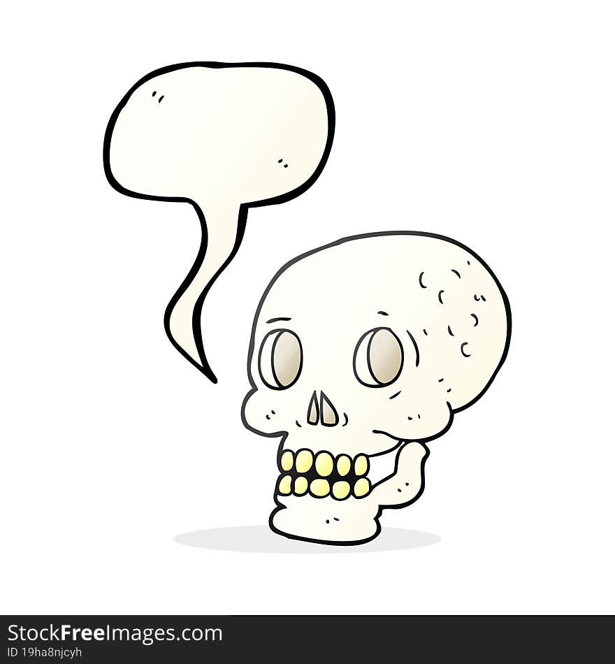 speech bubble cartoon halloween skull