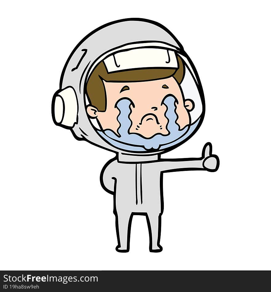 cartoon crying astronaut. cartoon crying astronaut