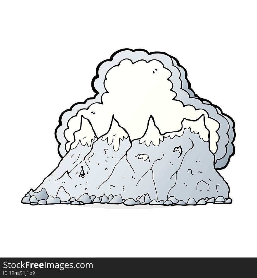 cartoon mountain range