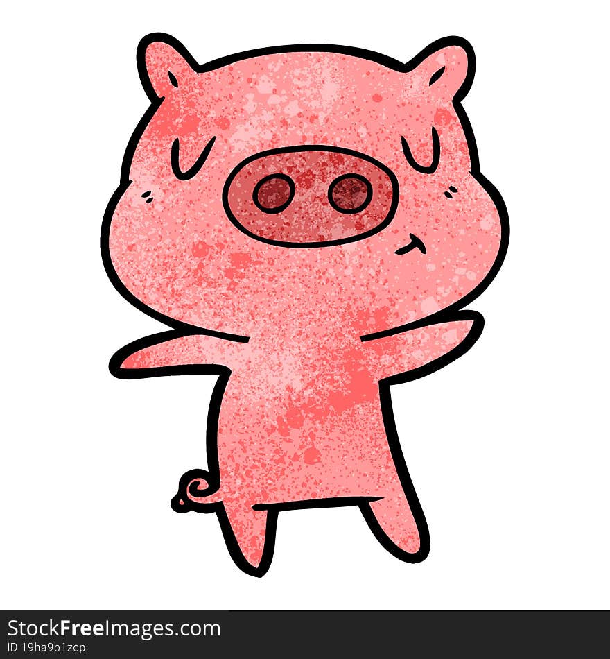 cartoon content pig. cartoon content pig