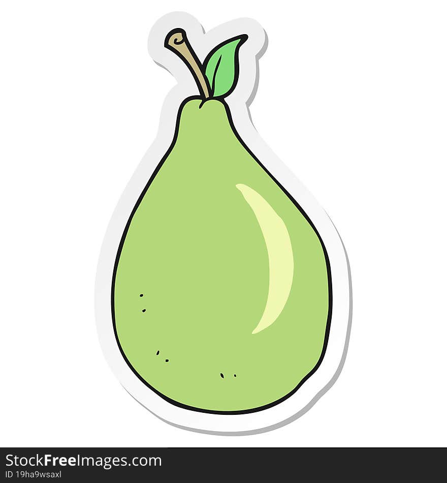 sticker of a cartoon pear