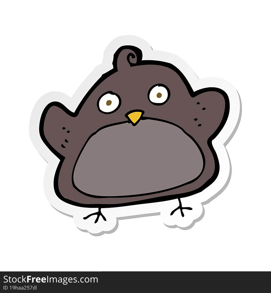 Sticker Of A Cartoon Bird