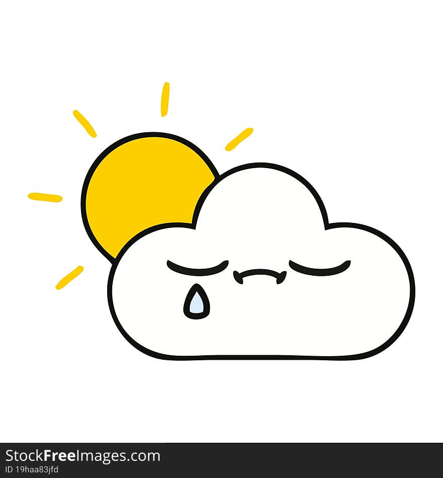 cute cartoon sunshine and cloud