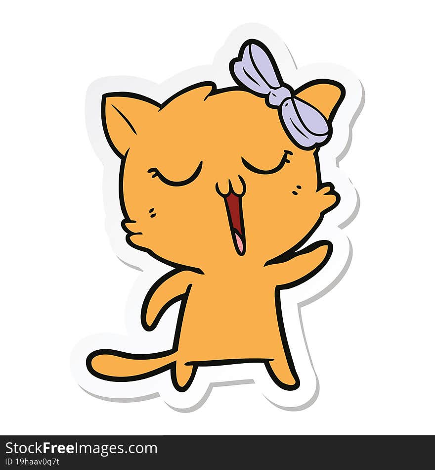 sticker of a cartoon cat