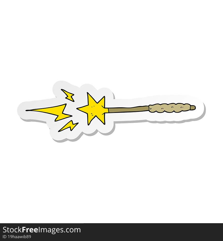 sticker of a cartoon magic wand