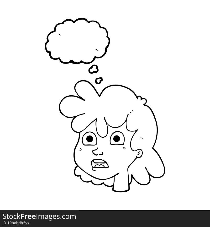 Thought Bubble Cartoon Female Face