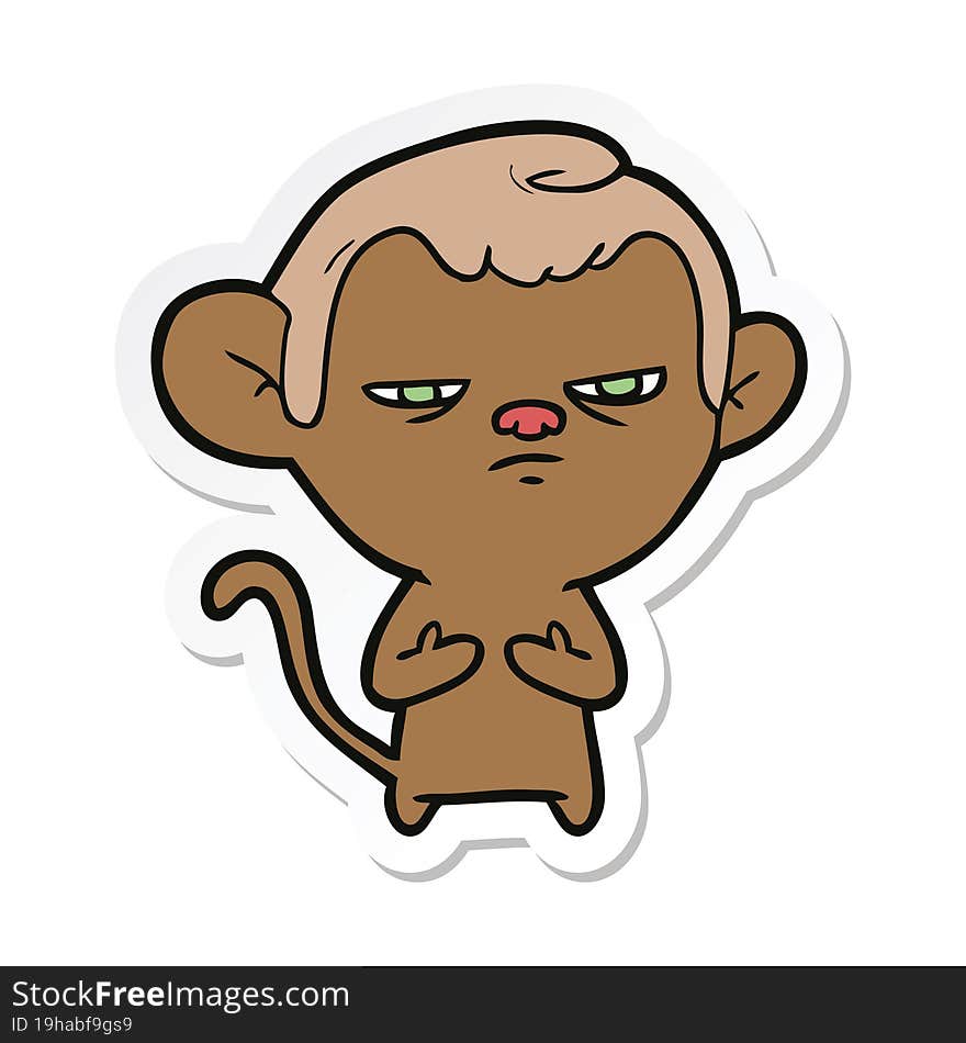 sticker of a cartoon monkey