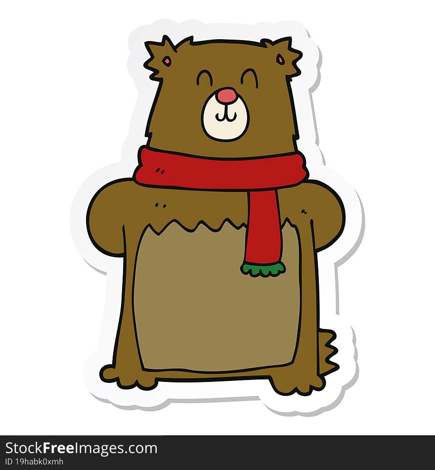 sticker of a cartoon bear