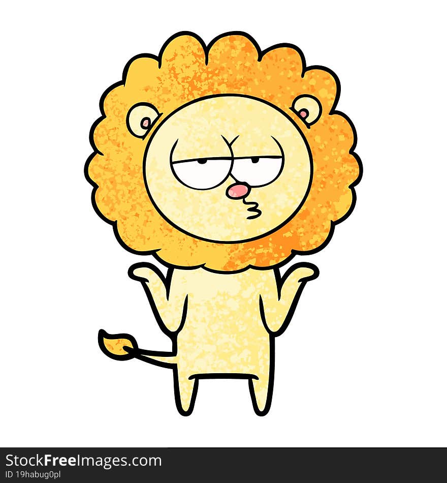 cartoon bored lion. cartoon bored lion