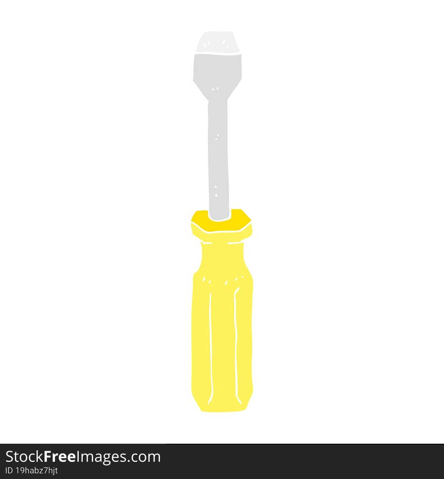 flat color illustration of a cartoon screwdriver