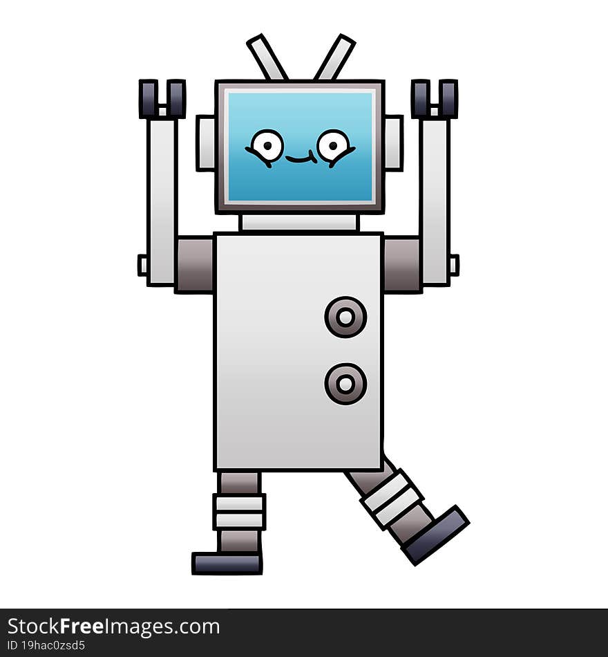 Gradient Shaded Cartoon Robot