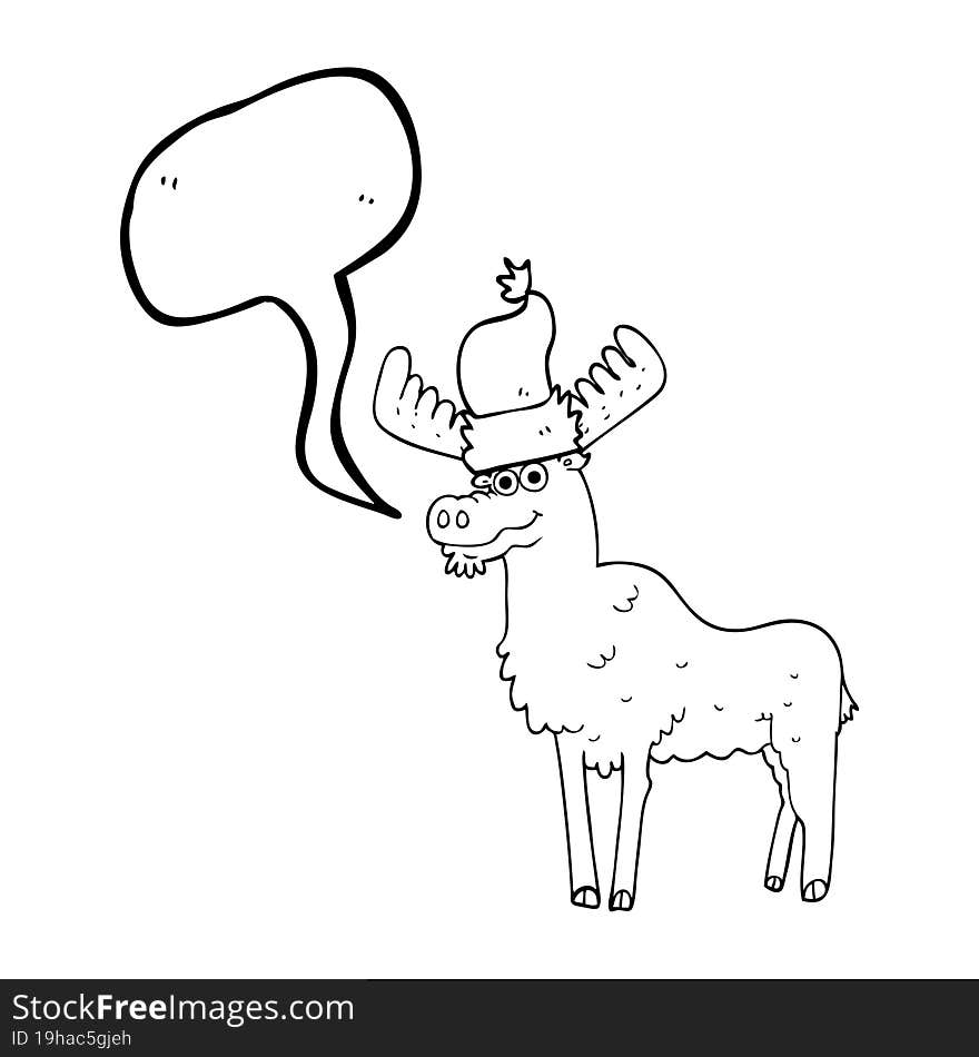 speech bubble cartoon christmas moose