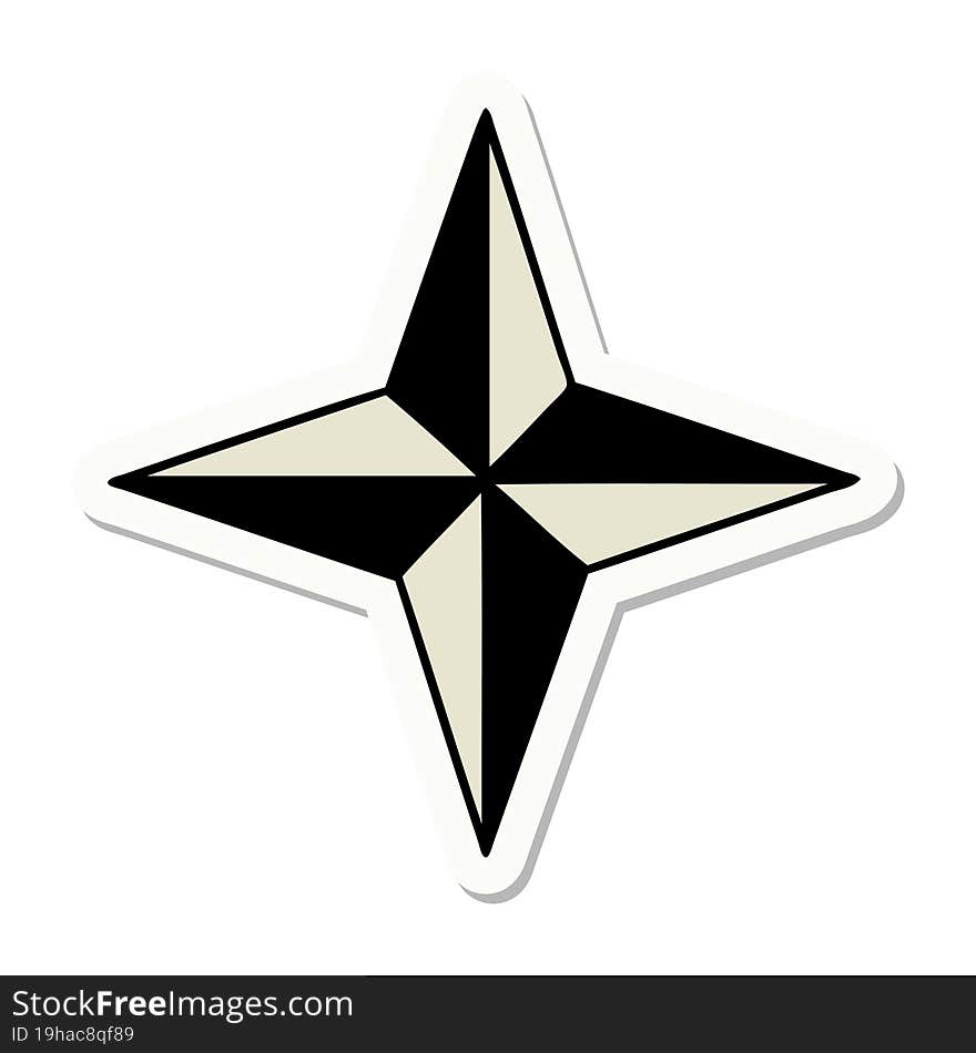 Tattoo Style Sticker Of A Star Symbol