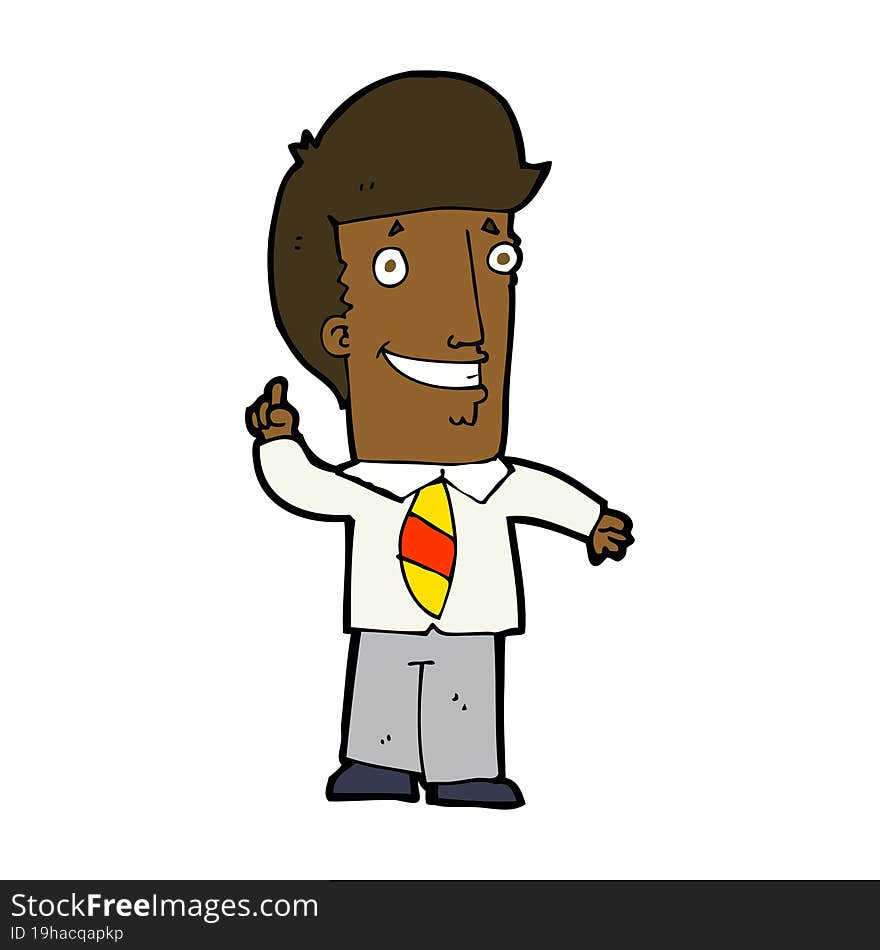 cartoon office man with idea