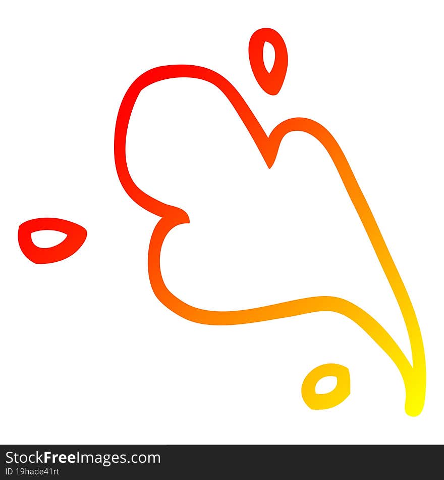 warm gradient line drawing cartoon blood spurt