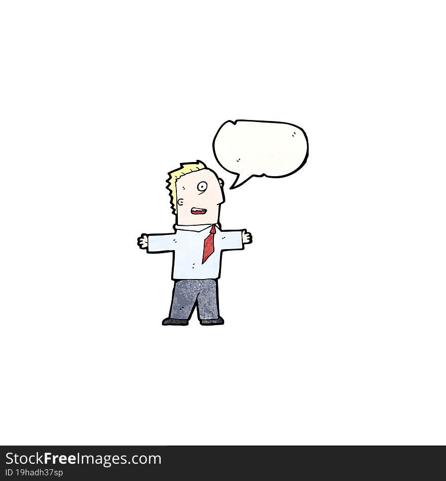 cartoon excited businessman