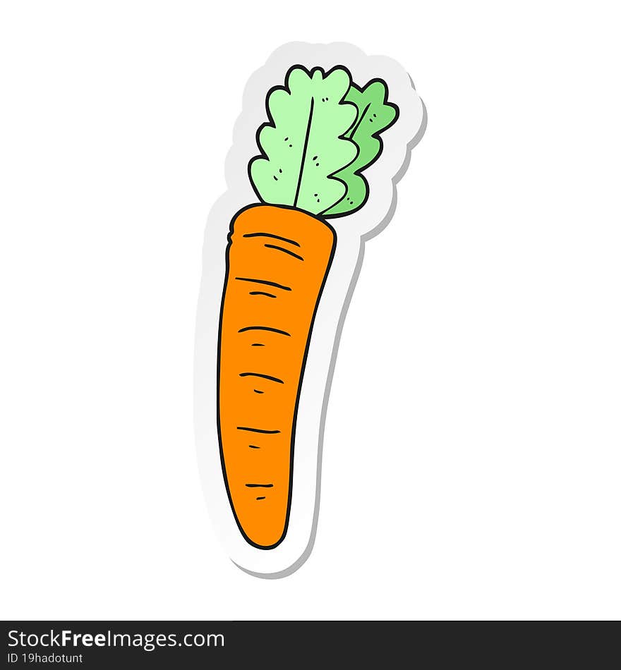 sticker of a cartoon carrot