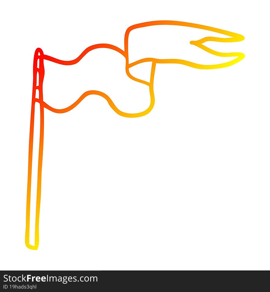 Warm Gradient Line Drawing Cartoon Flag