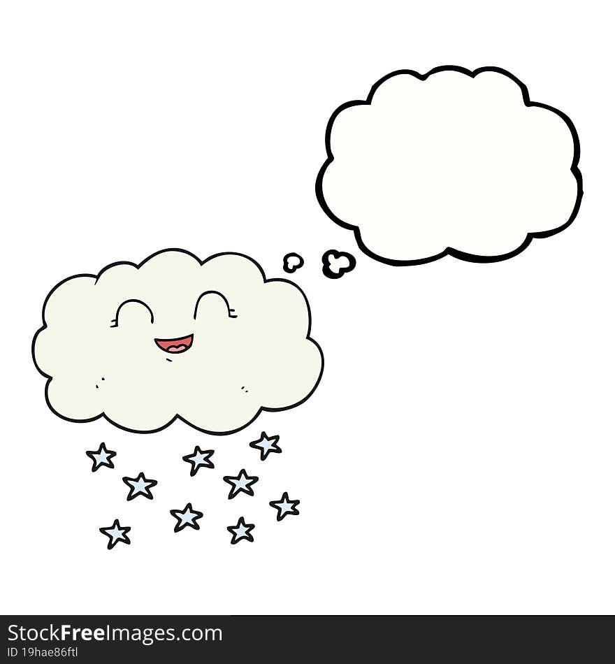 thought bubble cartoon cloud snowing