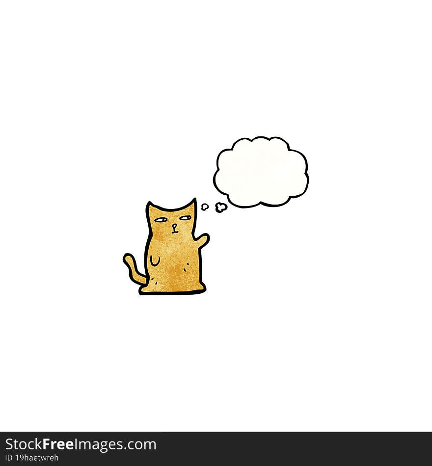 cat with thought bubble cartoon