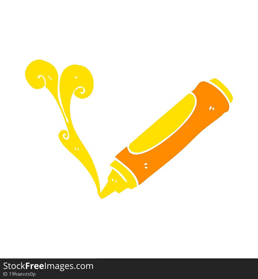 Flat Color Illustration Of A Cartoon Wax Crayon