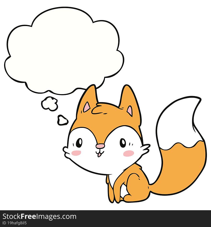 cartoon fox and thought bubble