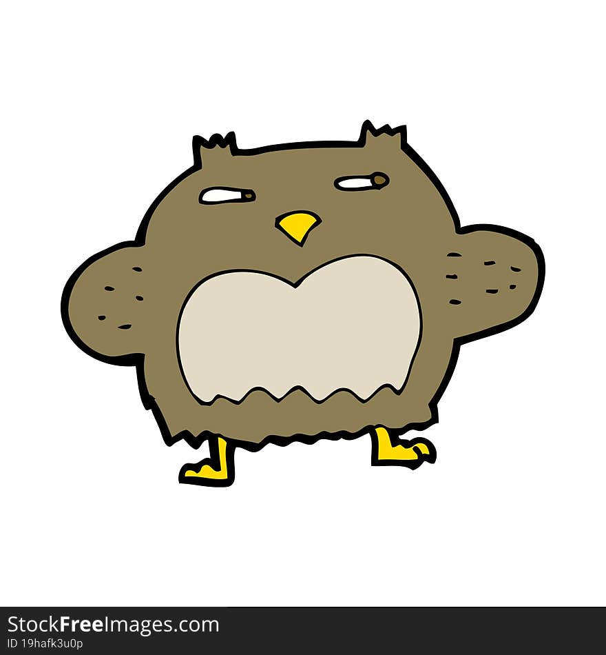 Cartoon Suspicious Owl