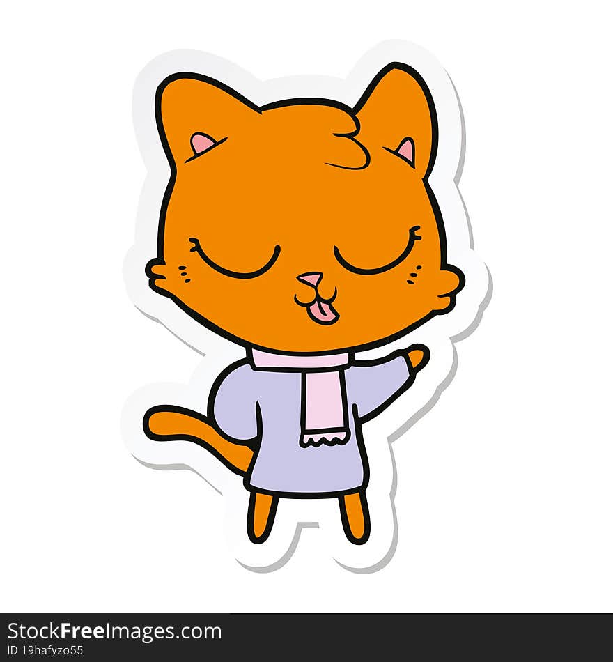 sticker of a cartoon cat