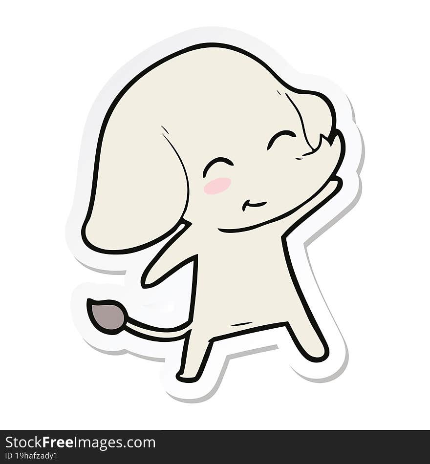 sticker of a cute cartoon elephant