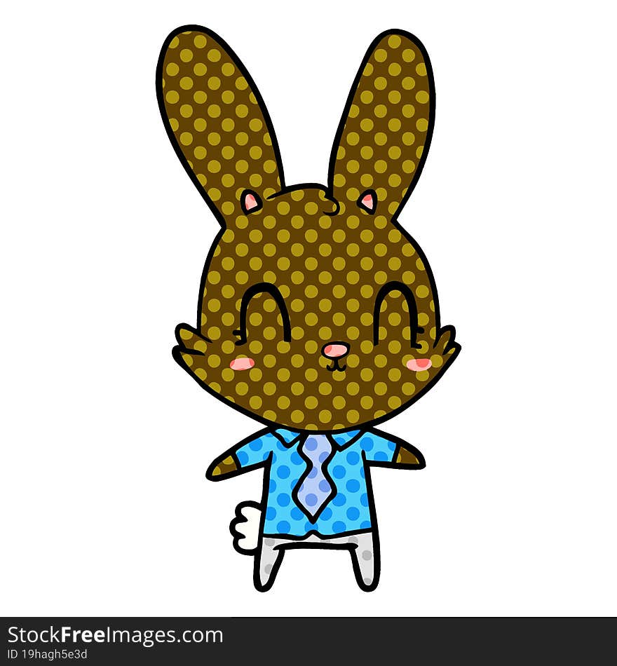 cute cartoon rabbit in shirt and tie. cute cartoon rabbit in shirt and tie