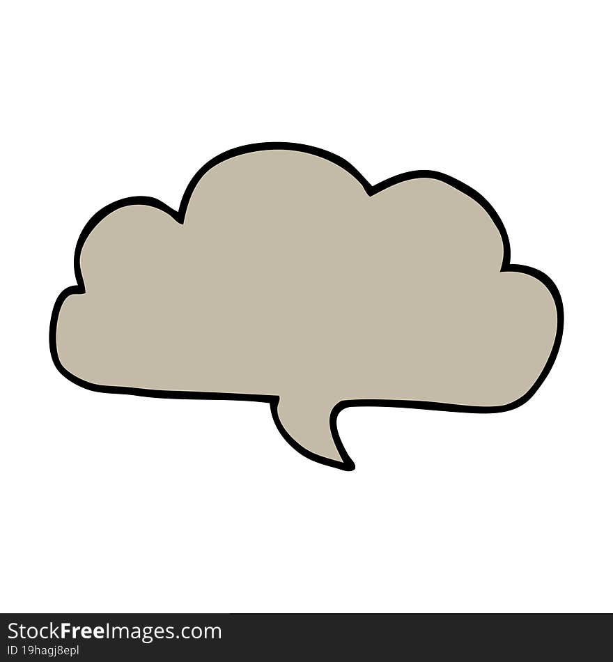 cartoon doodle cloud speech bubble