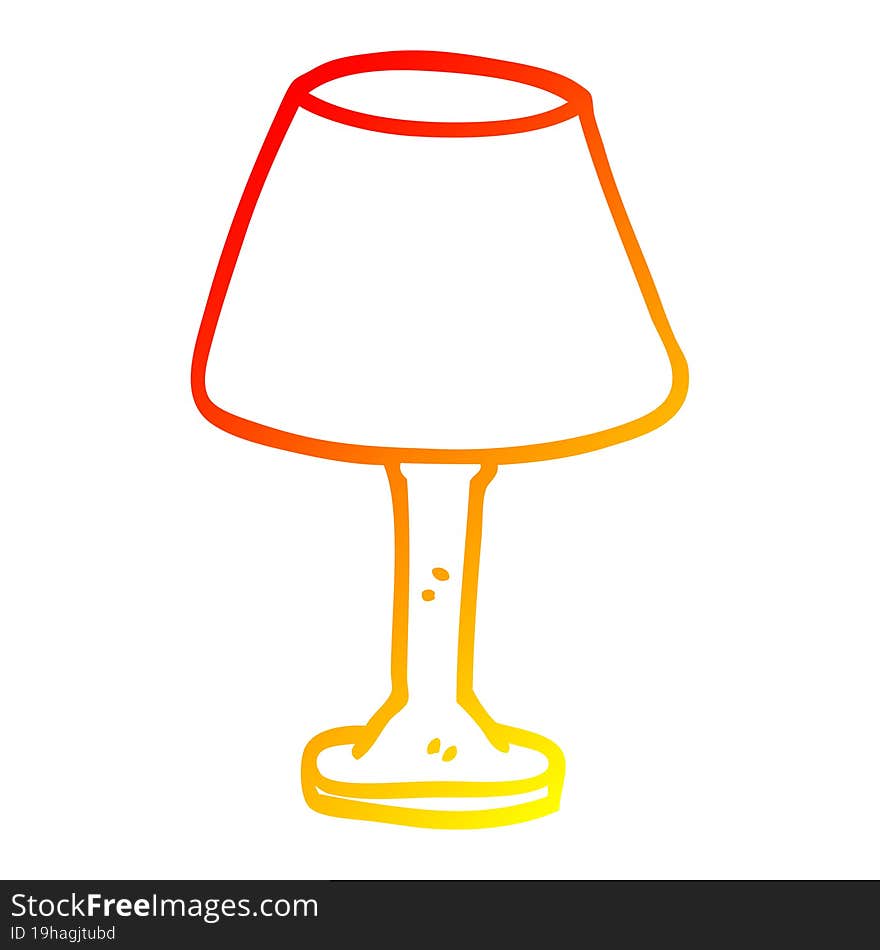 warm gradient line drawing of a cartoon desk lamp