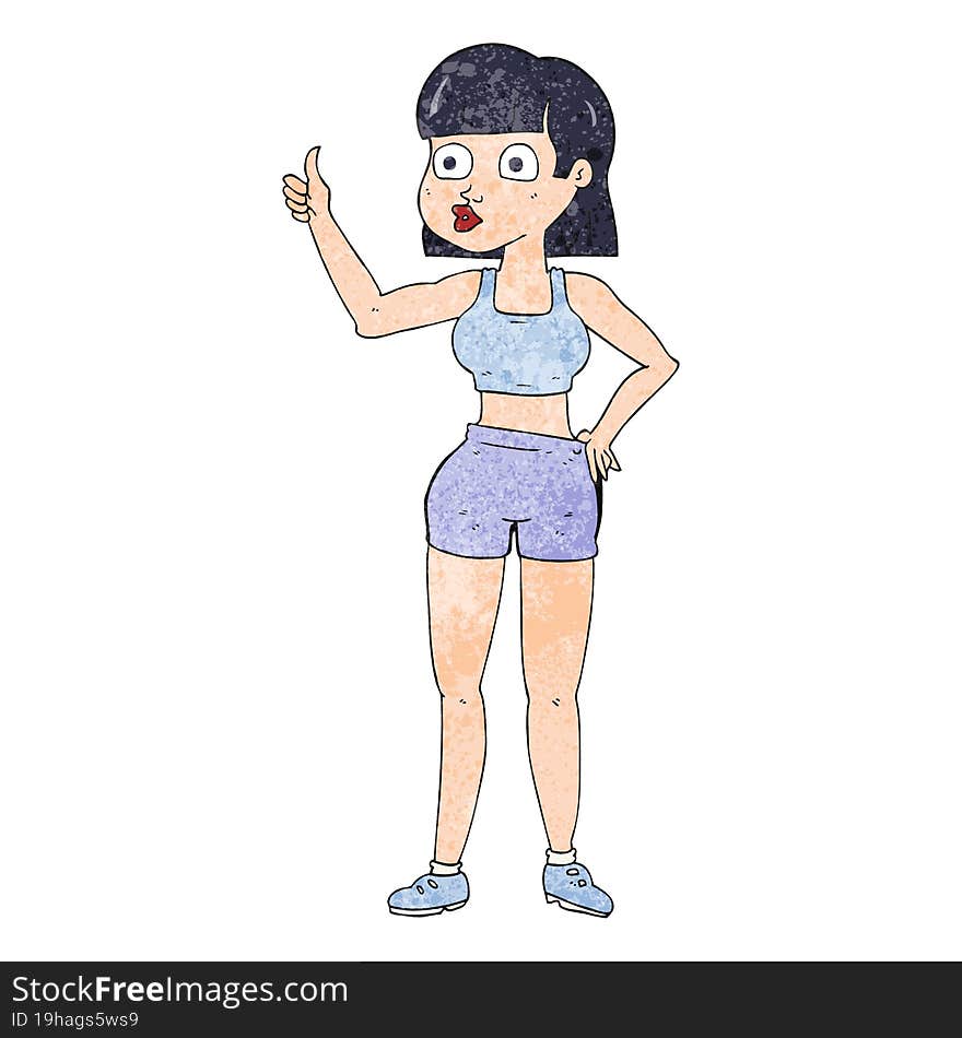 Textured Cartoon Gym Woman