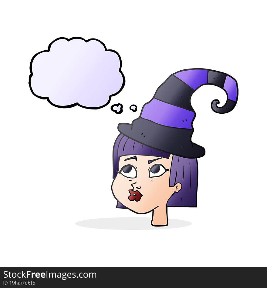 thought bubble cartoon witch