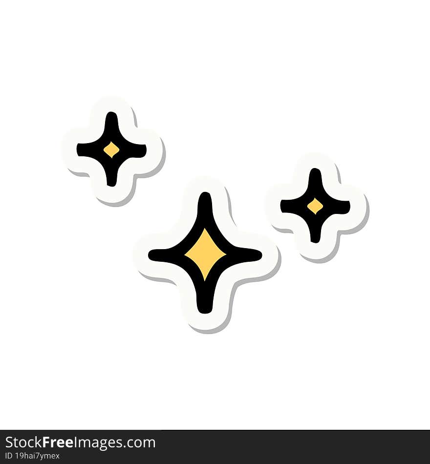 tattoo style sticker of a stars